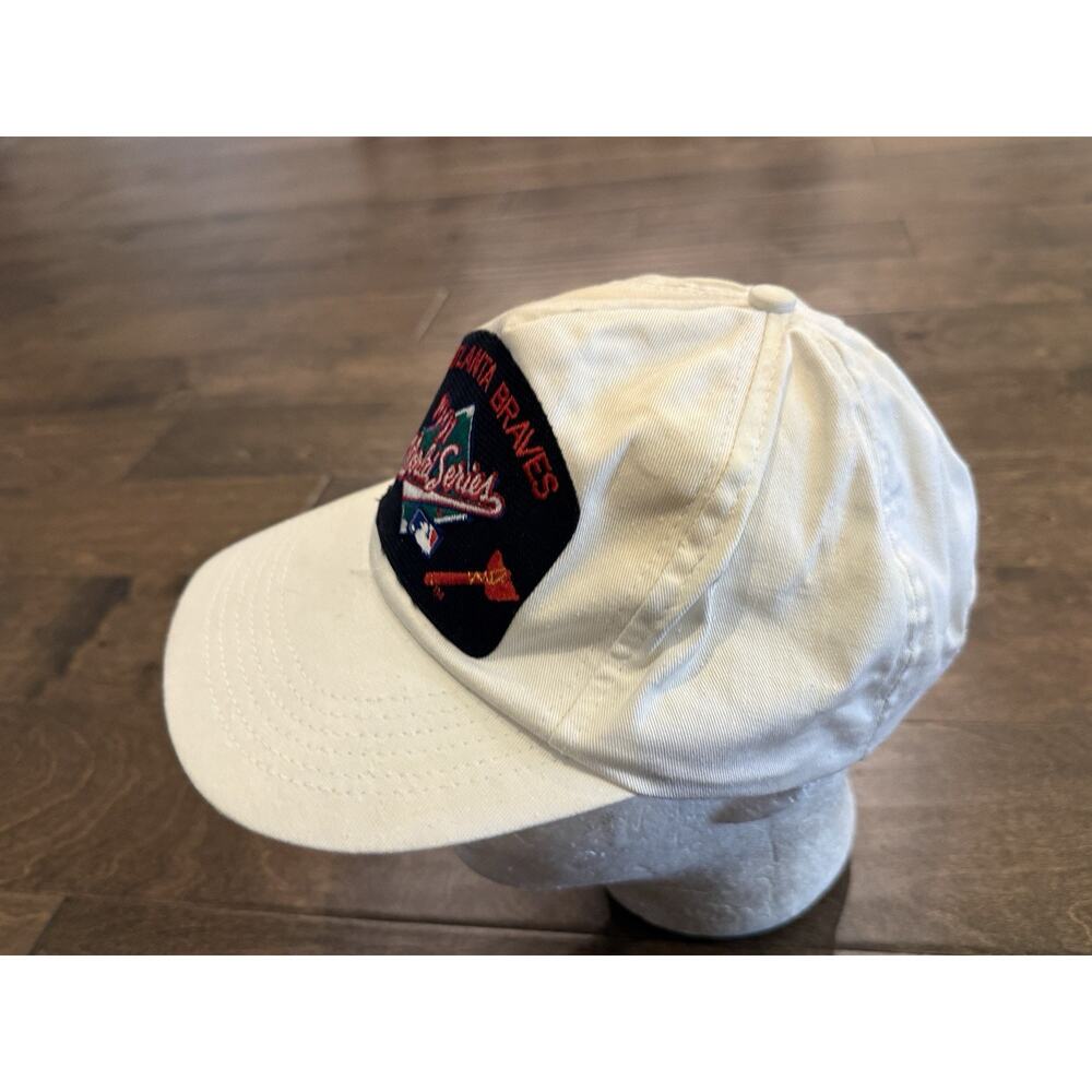Vintage 90s Universal White Atlanta Braves 1991 World Series SnapBack Hat Cap - Picture 4 of 9